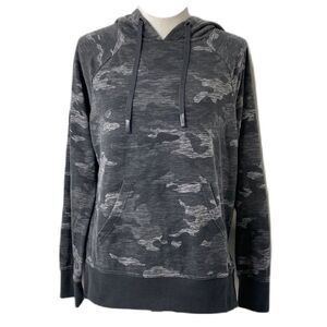 Women’s Medium Hoodie Athletic Works Grey Camo Print Long Sleeve Pullover